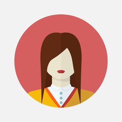 Vector female avatar icon in flat style slavic nationality.Vector woman slavic nationality.Women user avatar .Female vector icon.Slavic appearance female avatar vector.Slavic type of appearance female