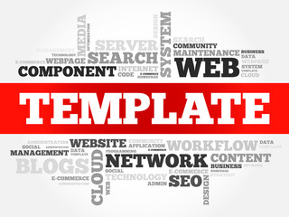 TEMPLATE word cloud, business concept