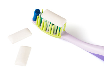 Toothbrush with dental gum