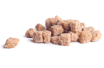 Brown sugar cube isolated