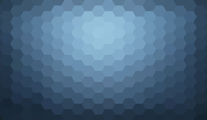 Blue black abstract geometric gradient hexagon pattern backgroun