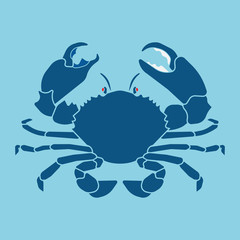 crab silhouette sign, symbol
