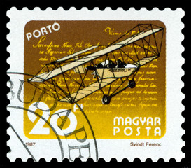 Postage stamp.  Vintage aircraft.