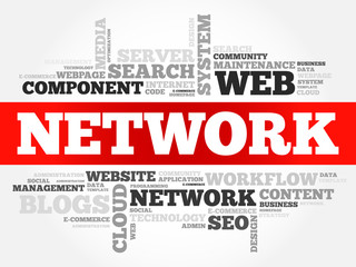 NETWORK word cloud, business concept