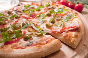 Sliced pizza