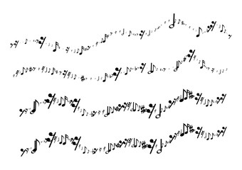 Fototapeta premium Musical notes in the form of a wavy line