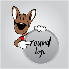 Dog logo round shield