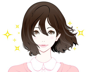 女性の表情 / 期待 / 春服 / なびく髪