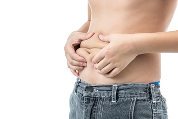 Fototapeta premium fat boy isolated on white background.