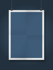 paper blank brochure template hanging over wall