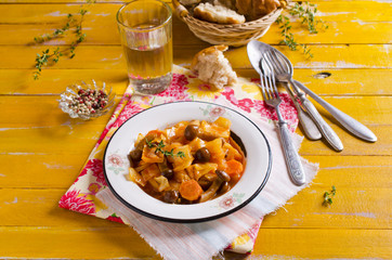 Vegetables with mushrooms