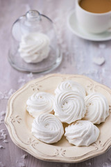 White apple marshmallows,  zephyr for valentine day