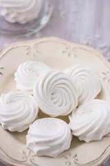 Obraz na płótnie Canvas White apple marshmallows, zephyr for valentine day