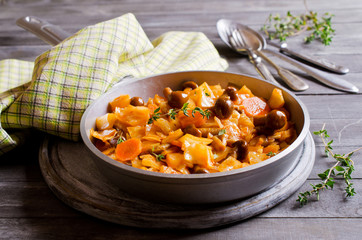 Vegetables with mushrooms