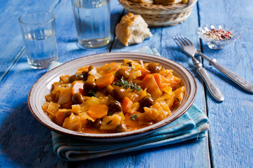 Vegetables with mushrooms