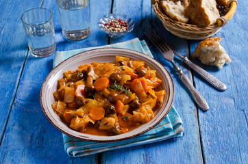 Vegetables with mushrooms