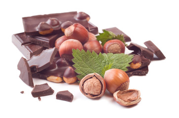 Chocolate with hazelnuts