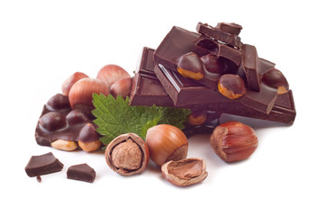 Chocolate with hazelnuts