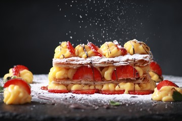 Millefoglie, cream and strawberry 