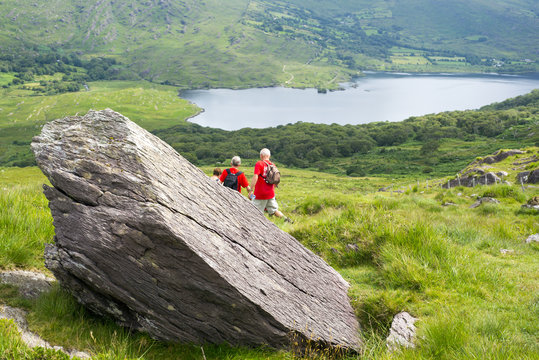 Kerry Way Big Rock With Hikers