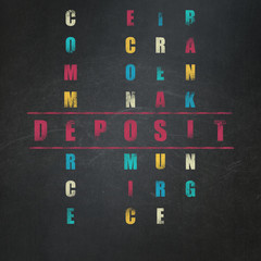 Currency concept: Deposit in Crossword Puzzle