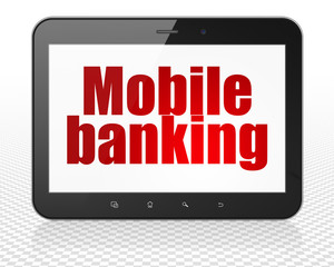 Fototapeta premium Banking concept: Tablet Pc Computer with Mobile Banking on display