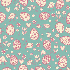 Doodle easter pattern