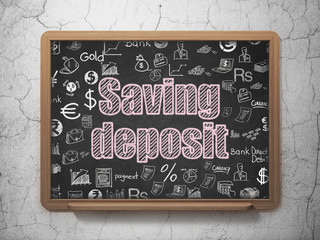 Banking concept: Saving Deposit on School Board background