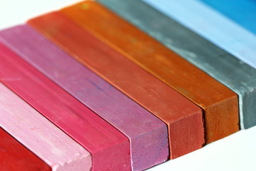 Color range - detail of the colored pastels