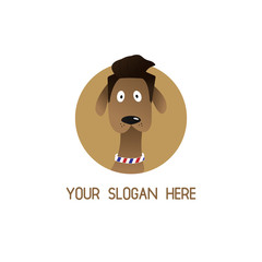 Dog head icon vector. Hipster dog. 