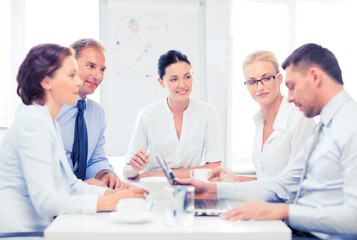 business team having meeting in office