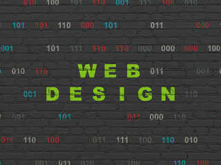 Web development concept: Web Design on wall background