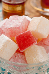 Turkish Delight or rahat lokum a Middle Eastern candy