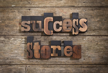 success stories written with letterpress type