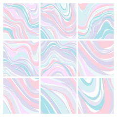 Set of Marble Patterns - Abstract Texture with Soft Pastels 2016 Trand Colors - in vector