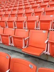 one seat ready to sit on grandstand