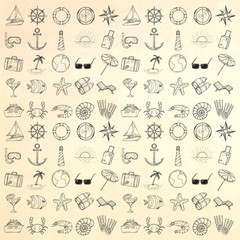 Nautical icons set.