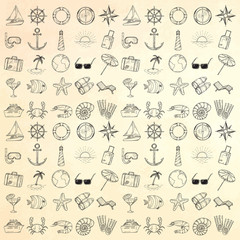 Fototapeta na wymiar Nautical icons set.