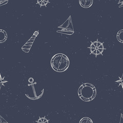 Nautical seamless pattern.