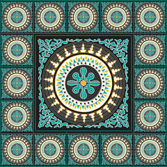 Blue cambodian tile design