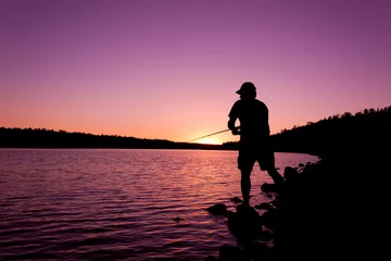 Fotobehang Vissen Fishing at Sunset  © equigini