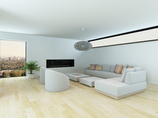 Contemporary living room with modular suite