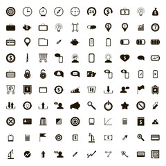 100 internet icons set, simple style 
