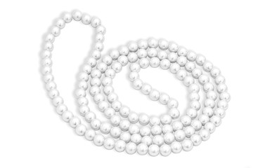 Pearls on the white background