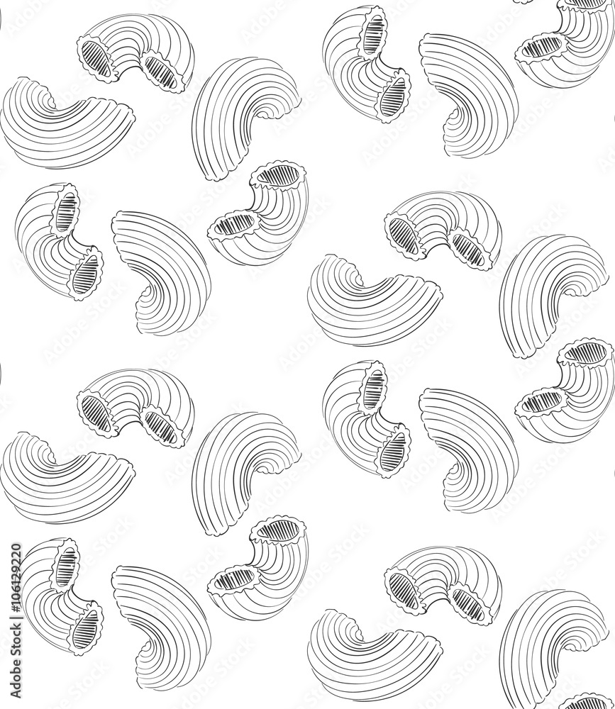 Wall mural hand drawn pasta pattern.