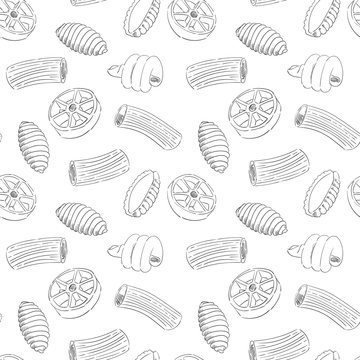 Different types of pasta.