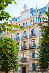 Fototapeta na wymiar Art Nouveau architecture - building fasade of Riga city.