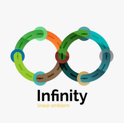 Vector infinity logo, flat colorful design