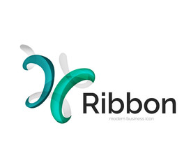 Modern vector ribbon logo
