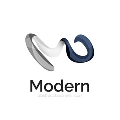 Wave ribbon logo, vector abstract shape